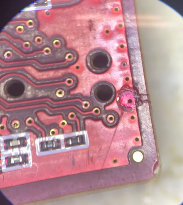 Process indicators and damage to a board